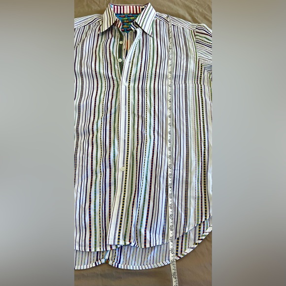 Robert Graham Striped  Mini‎ Cooper Sport Shirt Flip Cuff Striped Size M - Picture 8 of 10